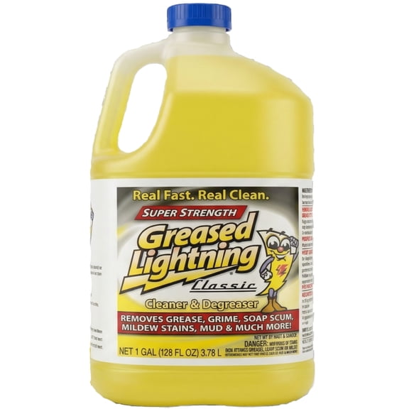 Greased Lightning Super Strength Cleaner and Degreaser Classic Multi-Surface Cleaning Solution 1 Gallon (128 fl oz), Pack of 1
