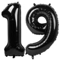 thumbnail image 1 of Globos de números de foil negros de 40 pulgadas Argthjy 19, 1 of 6