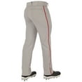 thumbnail image 2 of CHAMPRO Triple Crown 2.0 Open Bottom Baseball Pants with Braid, Youth Medium, Grey, Scarlet, 2 of 3