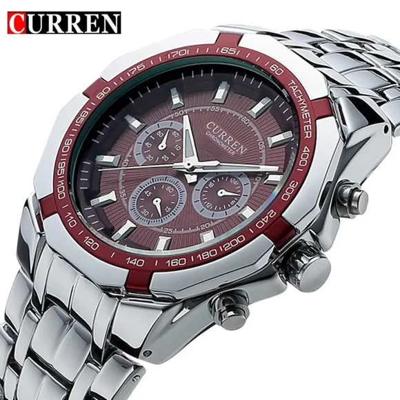 CURREN Montres pour Hommes Bracelet en Acier Montre-Bracelet Affaires Montre Homme Cadeaux