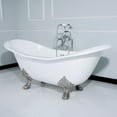 thumbnail image 2 of Aqua Eden VCTNDS6130NC1 61-Inch Cast Iron Oval Double Slipper Clawfoot Tub (No Faucet Drillings) in White/Polished Chrome, 2 of 10