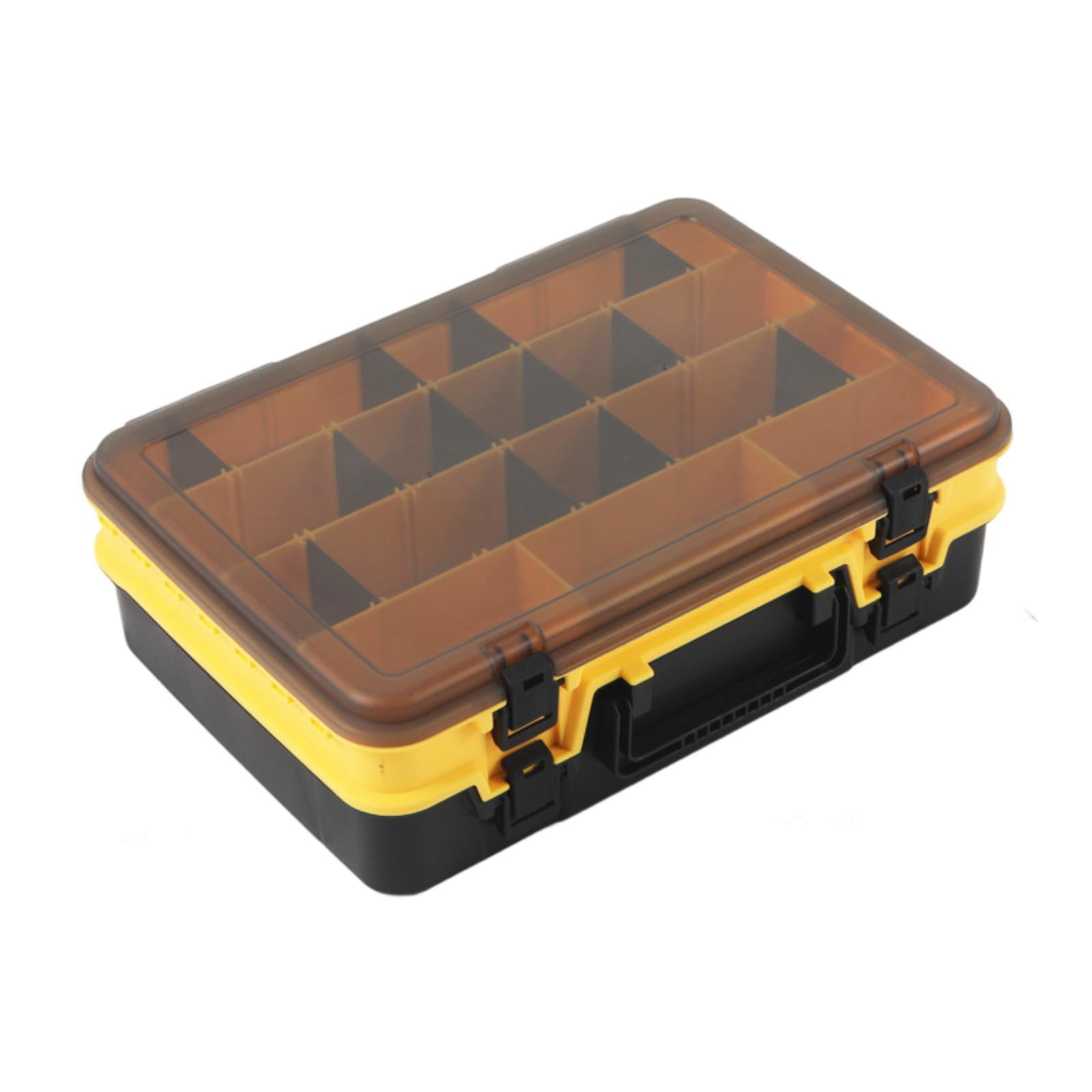 figatia Fishing Tackle Box Large Capacity for Lures Lines Hooks Tackle Tray Lure Box Yellow