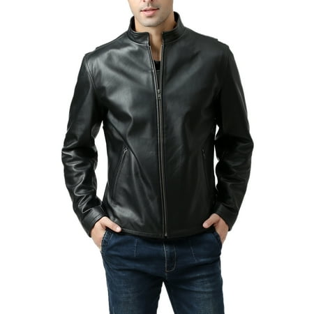 BGSD Men's Urban Motorcycle Leather Jacket (Best Leather Jackets Uk)