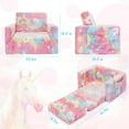 thumbnail image 7 of Toddler Couch, Toddler Chair Folding, Kids Couch 2 in 1 Kids Sofa Glow in The Dark Couch, Gifts Sleeper for Girls Boys - Pink Unicorn, 7 of 7