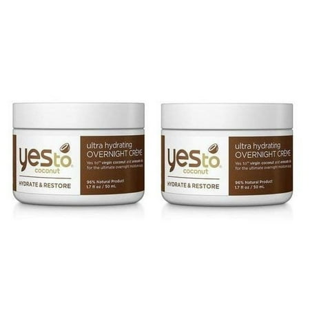 Yes To Tomatoes Hydrate and Restore Ultra Hydrating Overnight Cream, 1.7 Oz (Pack of 2) + Yes to Tomatoes Moisturizing Single Use Mask