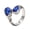 Silver-dark blue, variant on Men's Women's Stainless Steel Retro Gemstone Signet Rings Teardrop Crystal Zircon Ring Red Size 8