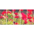 thumbnail image 2 of Coquelicots Rouges sur Fond Vert - Grande Impression sur Toile Fleur, 2 of 3
