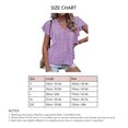 thumbnail image 5 of Top de manga corta para mujer, cuello en V, camisa con estampado floral, manga con volantes, camisa suelta, Top informal de verano, color morado XL, 5 of 5