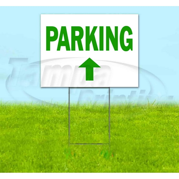Parking Up (18"" X 24"") Yard Sign, Includes Metal Step Stake