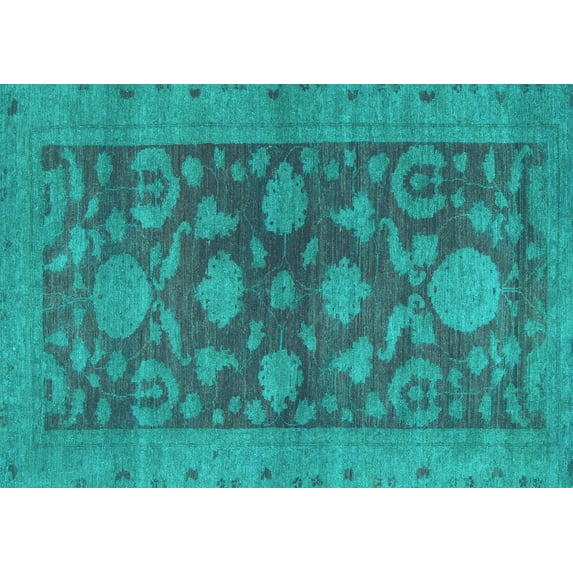 Ahgly Company Indoor Rectangle Abstract Light Blue Modern Area Rugs, 7' x 10'