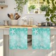 thumbnail image 4 of Teal Ombre Coastal Kitchen Towels Set of 1, Nautical Beach Starfish Coral Summer Absorbent Dish Towels for Kitchen, Microfiber Hand Towel, Quick Drying Tea Towel for Cleaning Decorative Dishcloths, 4 of 7