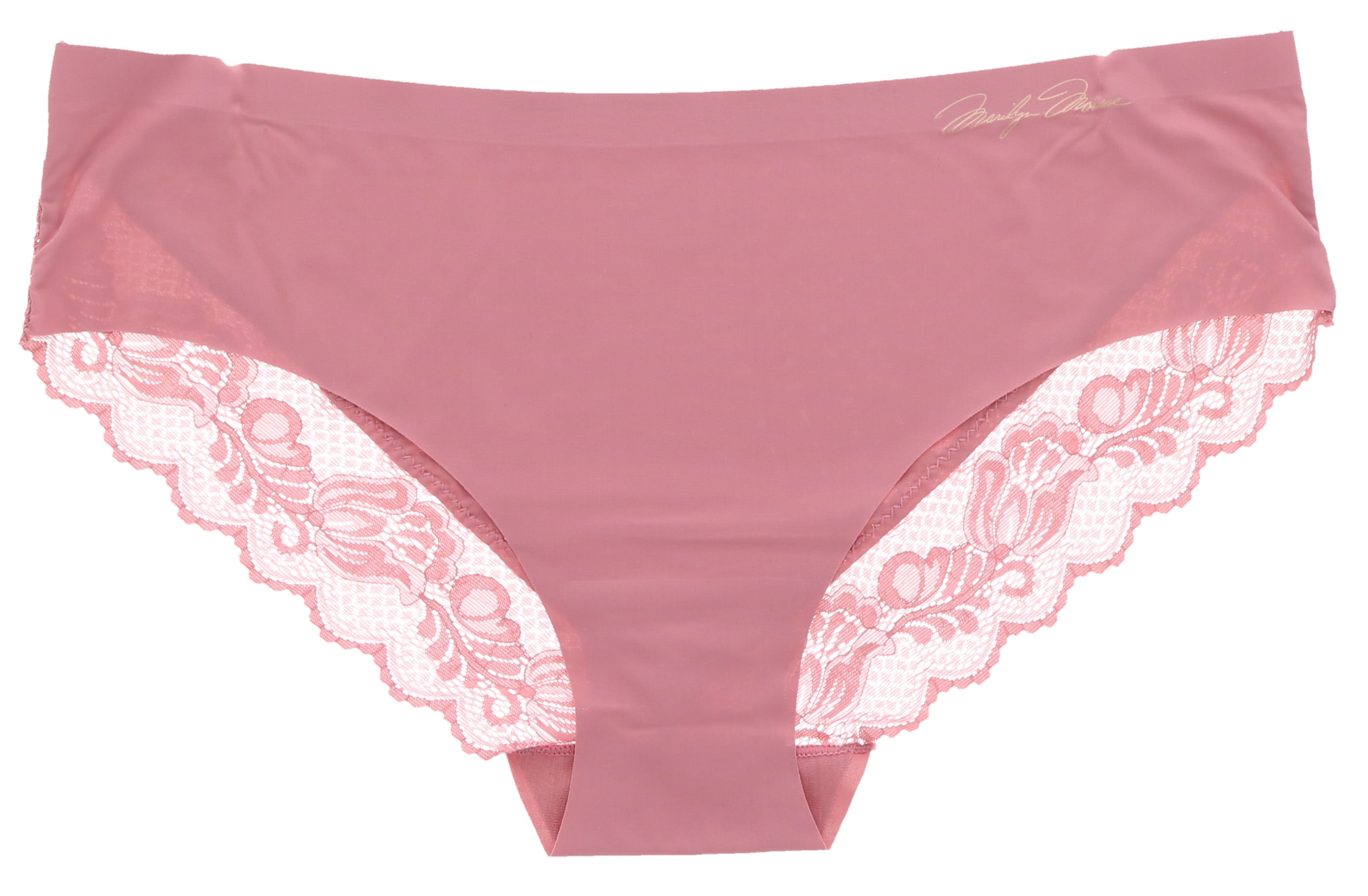 Marilyn Monroe Women's Sexy Lace Hipster Brief Panties 5 Pack - Vintage  Pink Coral Floral - Large 