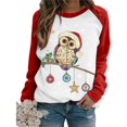 thumbnail image 1 of Pntutb Mujeres Casual Navidad Impresión Raglan Manga Larga Camisas Blusa tops Pntutb Pntutb-2148, 1 of 4