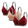 thumbnail image 2 of Yeaiivve 3-Pack Wireless Everyday Bra for Women Comfort No Underwire Full Coverage Bralette Adjustable Sexy Sport T-Shirt Bras Beige,L, 2 of 3