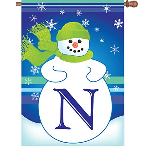 Premier Kites 52014 Winter Monogram House Flag, Letter N, 28-Inch