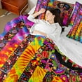 thumbnail image 4 of Castle Fairy Teens Bohemian Peace Sign 7-Piece Twin Bedding Sets,American Flag Bedding Comforter Set,Tie Dye Breathable Sheet Sets,Luxury Bedroom Decor, 4 of 8