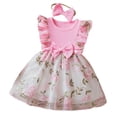 thumbnail image 2 of ITSAME Baby Girls Tutu Dress, Flutter Ruffle Crewneck Cute Bow Summer Fashion Puffy Tulle Princess Dress Pink 12-18M, 2 of 6