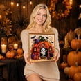thumbnail image 6 of Halloween Pearl Diamond Art DIY Kit, Gothic Haunted Castle Diamond Bead Painting Kit for Adults, Handmade Pearl Dot Craft Halloween Wall Art Decor, 6 of 8