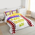 thumbnail image 4 of Feelyou Cartoon Birthday Party Bedding Comforter Set, Baseball Ice Hockey Twin Comforter Sets, Ball Sports Theme Reversible Bedding Set, Breathable Home Decor, 2-Piece, 4 of 9