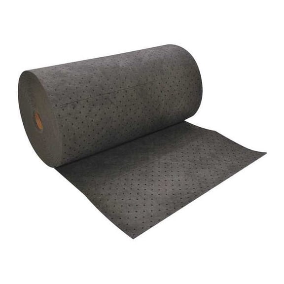 Sorbent Roll, 25 gal, 32 in x 150 ft, Universal, Gray, Polypropylene