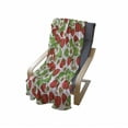 thumbnail image 4 of Spring Soft Flannel Fleece Throw Blanket, Floral Pattern with Strawberries Flowers and Leaf Season Inspirational Design, Cozy Plush for Indoor and Outdoor Use, 50" x 70", Green Red, by Ambesonne, 4 of 6