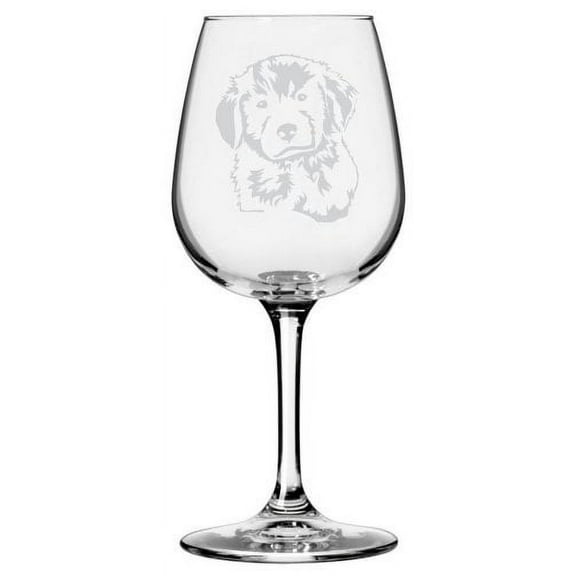 Golden Retriever Puppy Dog Themed Etched All Purpose 12.75oz Libbey Wine Glass