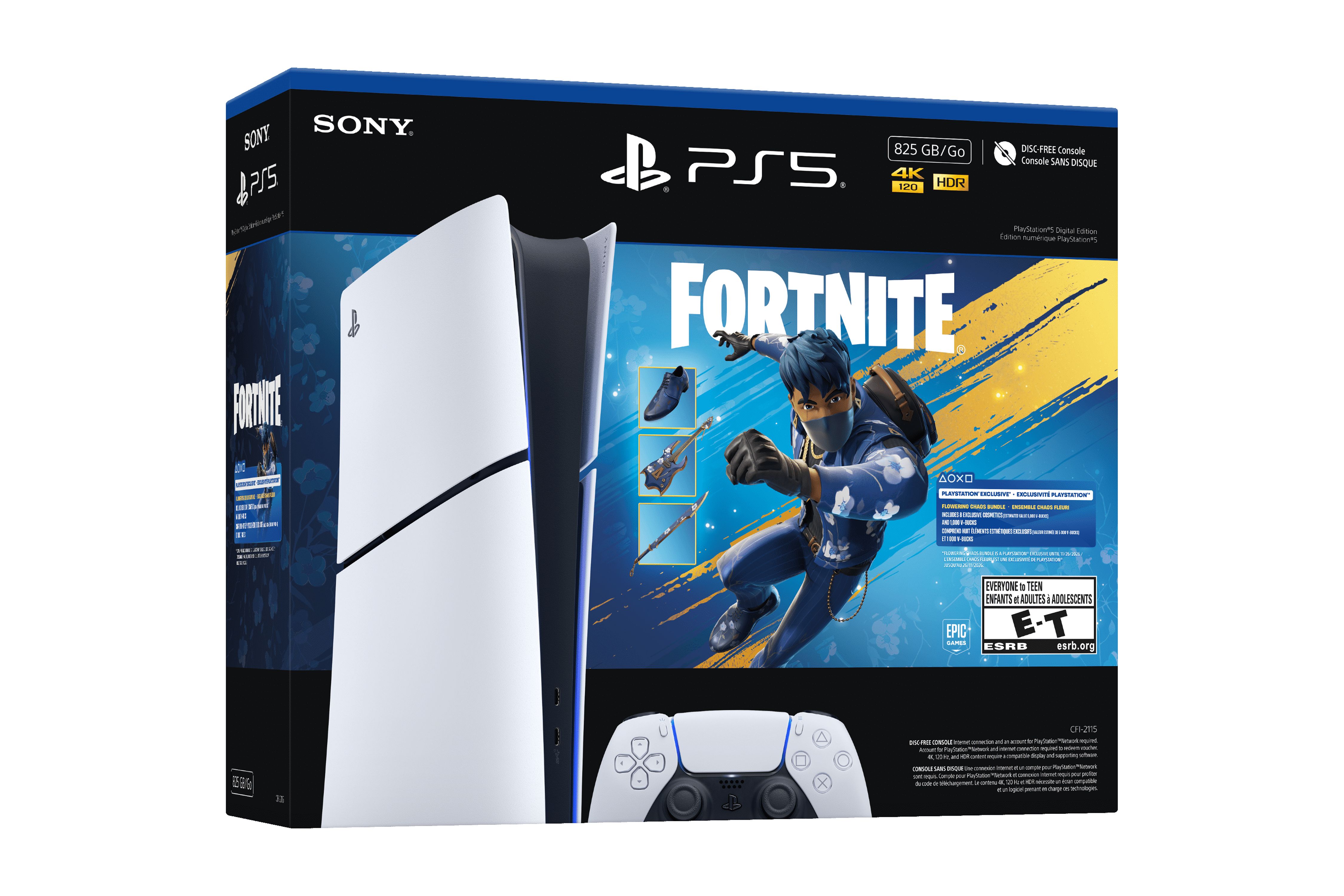 PlayStation 5 Edición Digital 825GB - Paquete Fortnite Flowering Chaos 2
