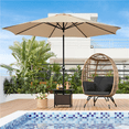 thumbnail image 5 of Topeakmart Wicker Egg Basket Lounge Chair with 4 Cushions, Light Brown/Black, 5 of 6