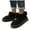 Black, variant on Slippers for Women Platform Mini Boots Winter Fluffy Warm Furry Lined Slip on House Slippers