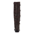 thumbnail image 3 of THALIA SODI Womens Brown Laced Back Cushioned Goring Buckle Accent Veronika Almond Toe Block Heel Zip-Up Riding Boot 7.5 M, 3 of 4