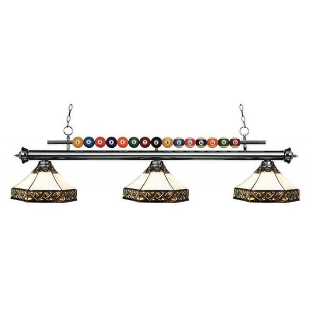 Z-Lite Shark 3 Light Billiard Light in Gun Metal