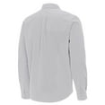 thumbnail image 3 of Men's Antigua Gray Oklahoma State Cowboys Porter Woven Tri-Blend Long Sleeve Button-Down Shirt, 3 of 3