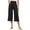 Black, variant on Women Wide Leg Pants Stretch Knit Elastic Waist Slant Pocket Loose Running Yoga Casual Capri Pants Casual Pants for Women