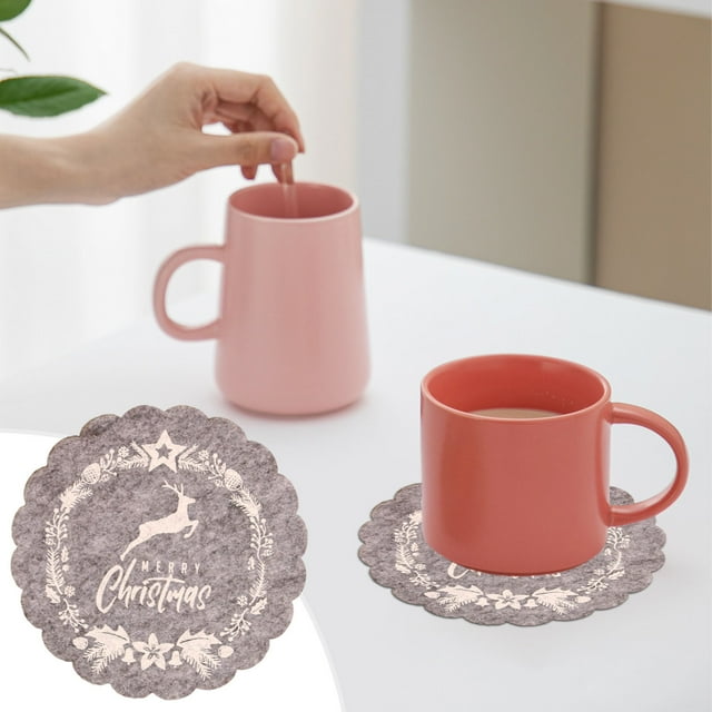 Herramientas y mejoras para el hogar Posavasos navideños para copas de vino, posavasos para tazas de té, posavasos navideños para hoteles, restaurantes y decoración del hogar.