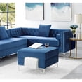 thumbnail image 5 of 30" Navy Blue Velvet And Silver Storage, 5 of 10