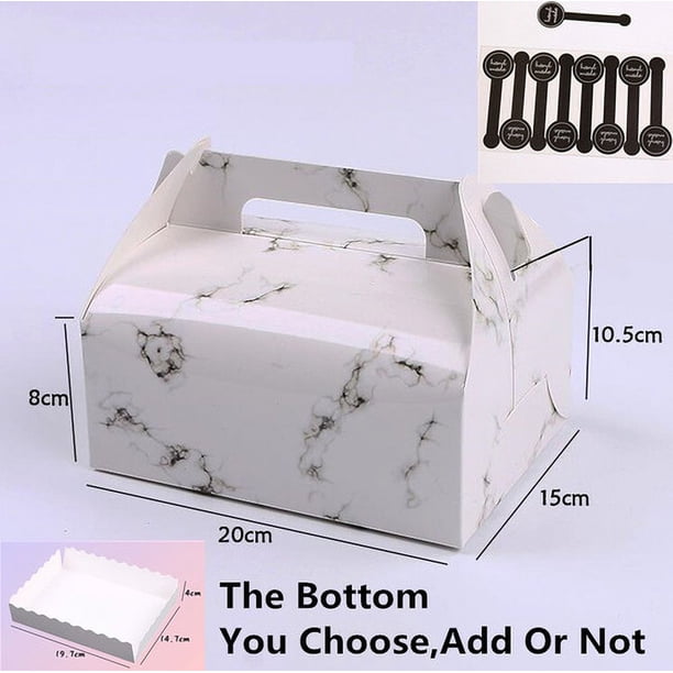 Caja de papel Kraft para comida y pasteles Life, 10 Uds., con asa, Chris