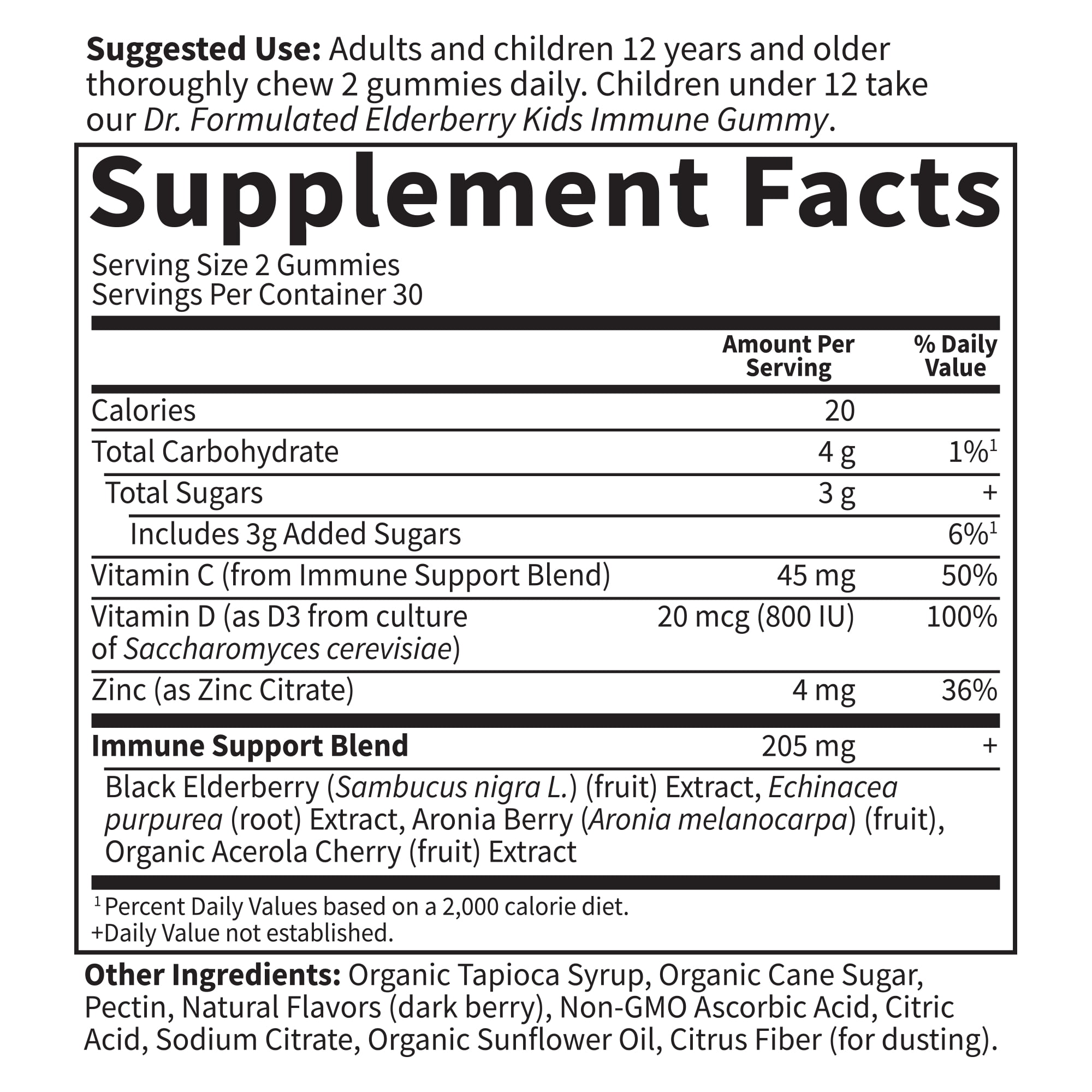 Garden of Life Elderberry Immune Gummies with Zinc, Whole Food Vitamin C & D3 – Non-GMO, Berry Flavor, 60ct