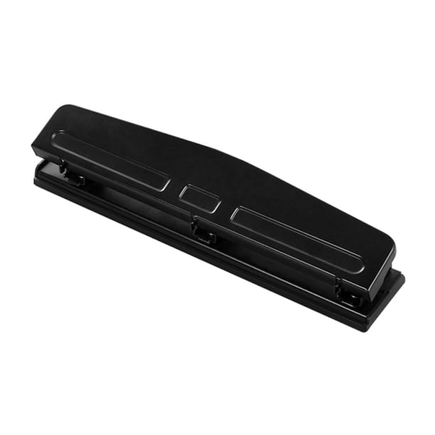 Perforadora de metal de mano, perforadora de bricolaje, herramienta de perforación de 3 orificios, material de papelería escolar de oficina, negro Yuarrent EL001286-01B