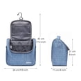 thumbnail image 3 of WANDF Hanging Toiletry Bag Travel Cosmetic Organizer Shower Bathroom Bag for Men Women Water-resistant  (M, Denim Blue), 3 of 7