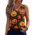 thumbnail image 2 of Bovemsi Racerback Tank Tops for Women V Neck Pumpkin Graphic Sleeveless, Halloween Layering Comfort Tops for Women Trendy L, 2 of 5
