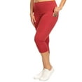 thumbnail image 2 of Women's High Waist Pocket Activewear Leggings, Brick Red, Capri, 3XL, 2 of 5