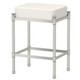 thumbnail image 2 of Gatco 1356 Rectangle White Leather Vanity Stool, Chrome, 2 of 3