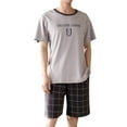 thumbnail image 3 of Men's Summer Short Sleeve Pajama Set Comfortable Wear Home Outdoor Leisure Suit, 3 of 8