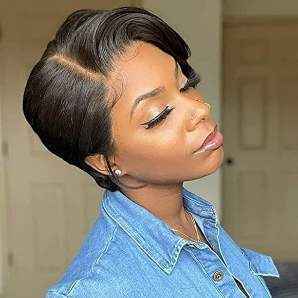 Short Pixie Cut Wigs for Women Human Hair Bob Wig 13x4x1 Lace