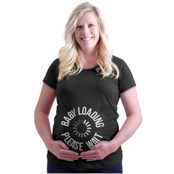 Baby Loading Please Wait Expecting Women's Maternity T Shirt Tee Brisco Brands 2X