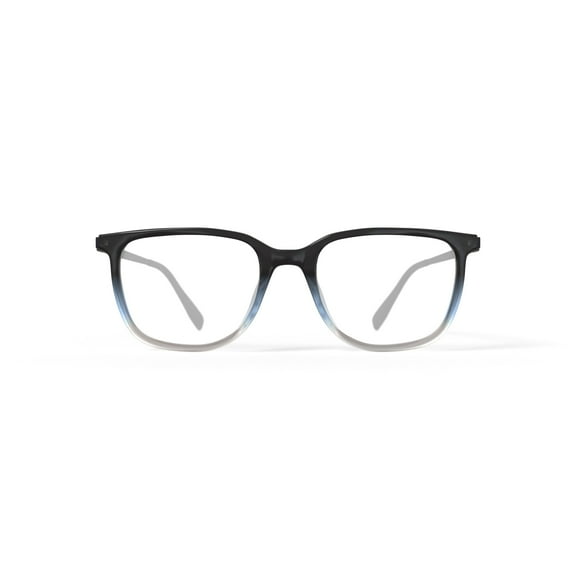Bio Eyes Men's Atlas Square Prescription Eyeglasses with Case, Crystal Black