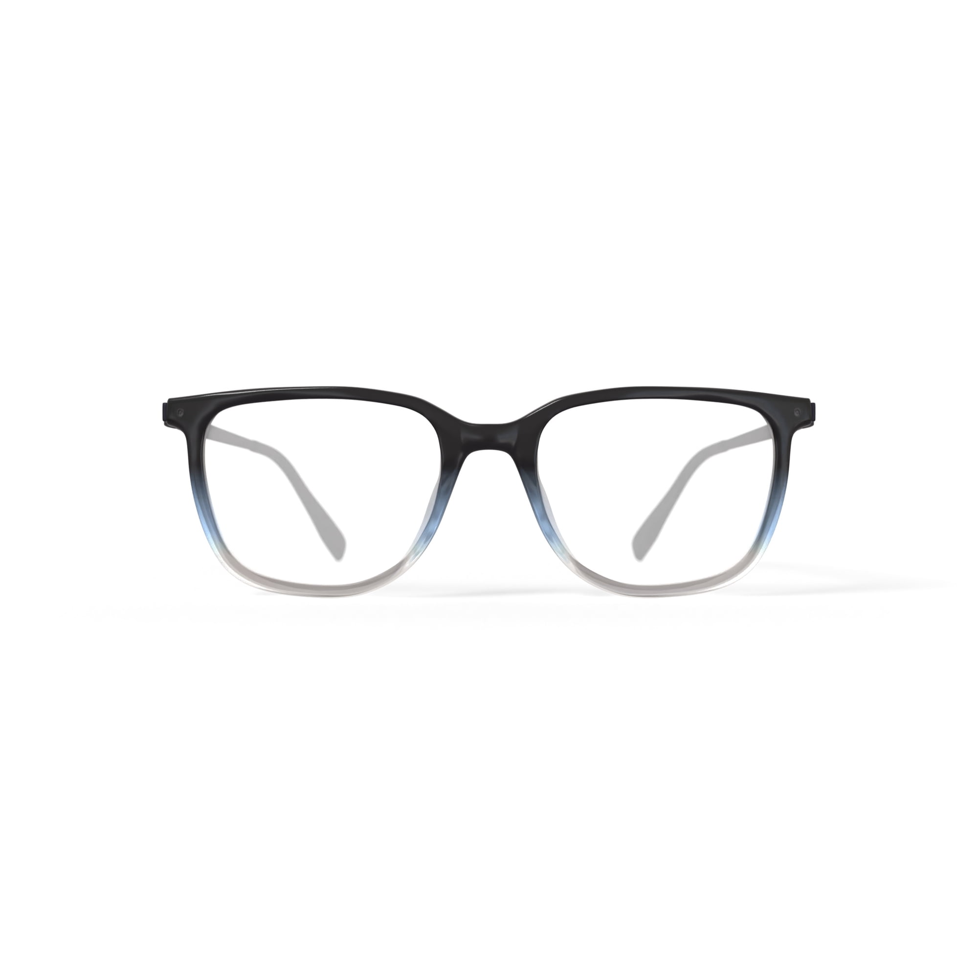 Bio Eyes Men's Atlas Square Prescription Eyeglasses with Case, Crystal Black