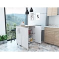 thumbnail image 3 of TUHOME Victoria Two-Door Kitchen Island Cart In Multi-color- Engineered Wood, 3 of 8
