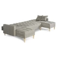 thumbnail image 4 of Sala Modular Doble Chaise Makora Travis con Memory Foam Color Gris Claro Lino Respaldo Reclinable de 3 Posiciones, 4 of 7