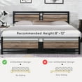 thumbnail image 6 of iRerts King Size Platform bed frame, Industrial Heavy Duty Metal King Bed Frame Mattress Foundation with 1100 LBS Weight Capacity, Noise-Free, No Box Spring Needed, Wood Headboard, 6 of 8